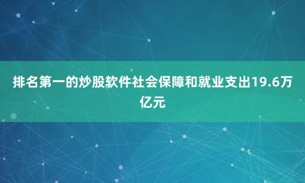 排名第一的炒股软件社会保障和就业支出19.6万亿元